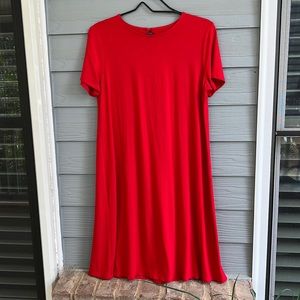 JJill Red T Shirt Dress Small